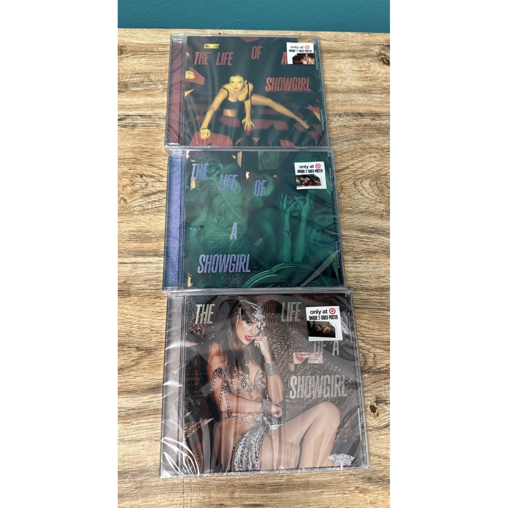 Taylor‎ Swift THE LIFE OF A SHOWGIRL Target Exclusive CD w/ Poster Set All 3 CDs
